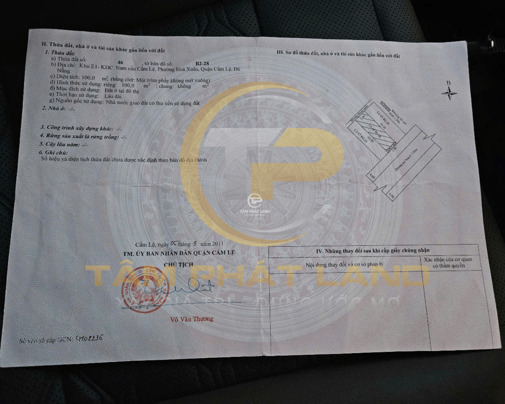Bán đất thổ cư Hòa Xuân giá tốt