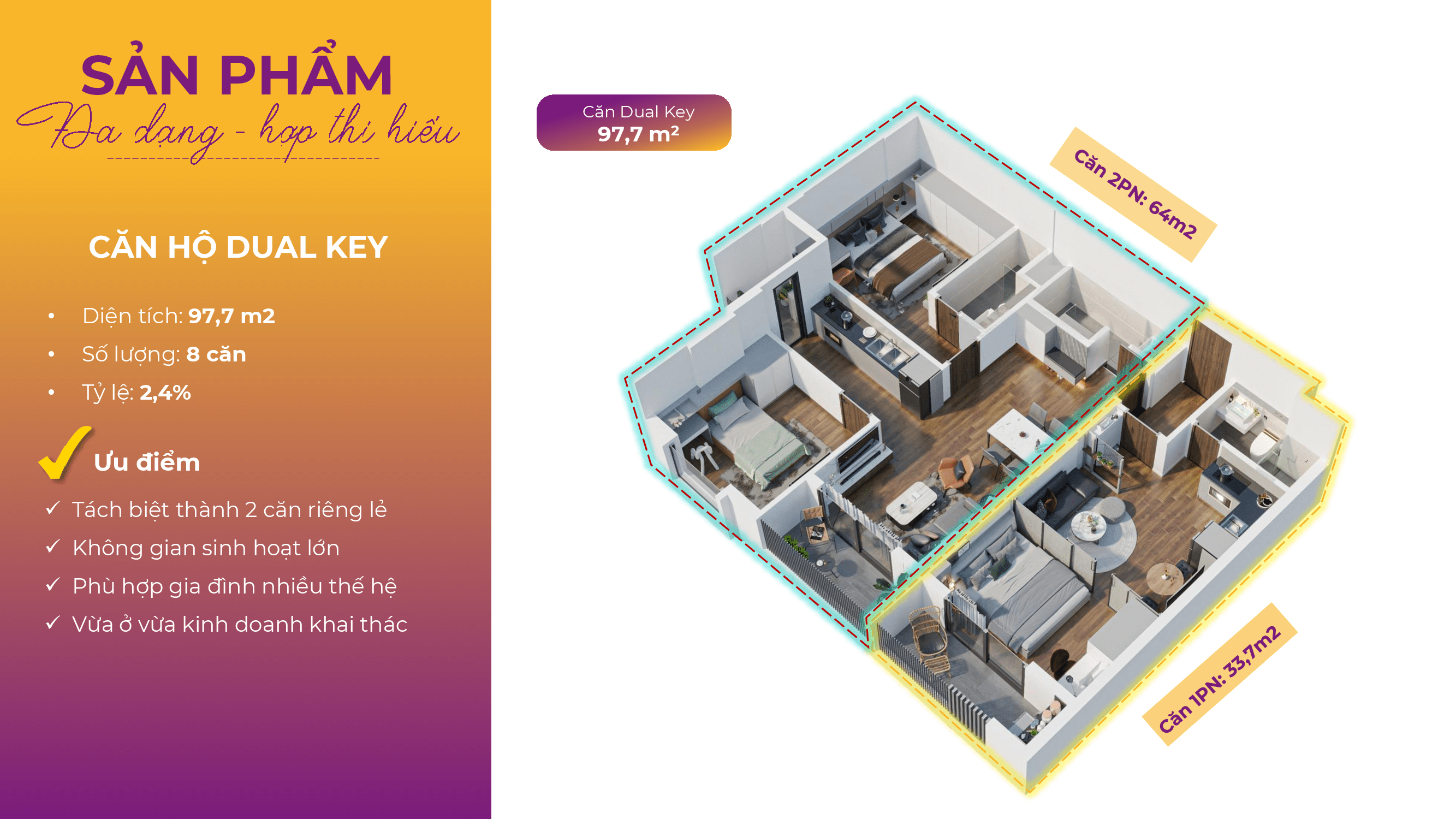 Can ho dual key - mia center point